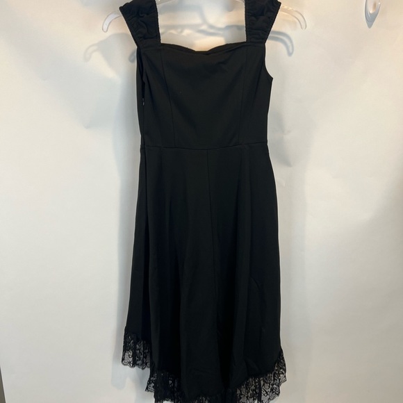 Scarlet Darkness Black Trim Drawstring MIDI Dress - Picture 1 of 8